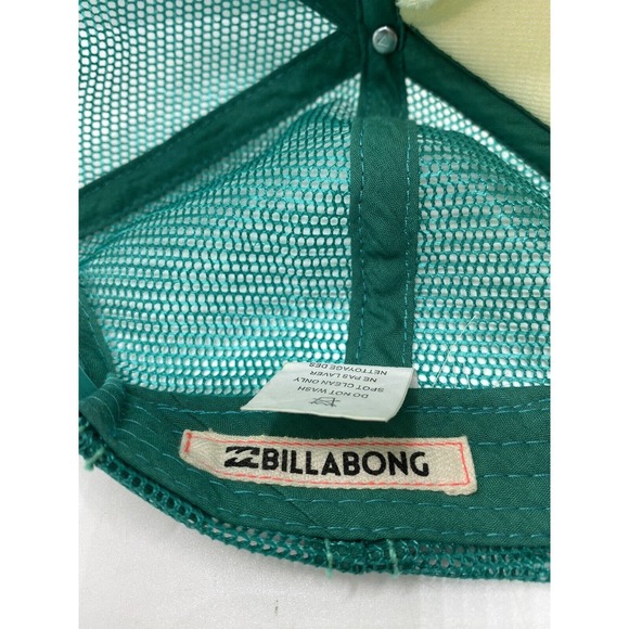 Billabong California Love Padded Mesh Trucker Hat Baseball Cap Green SnapBack - Picture 8 of 8